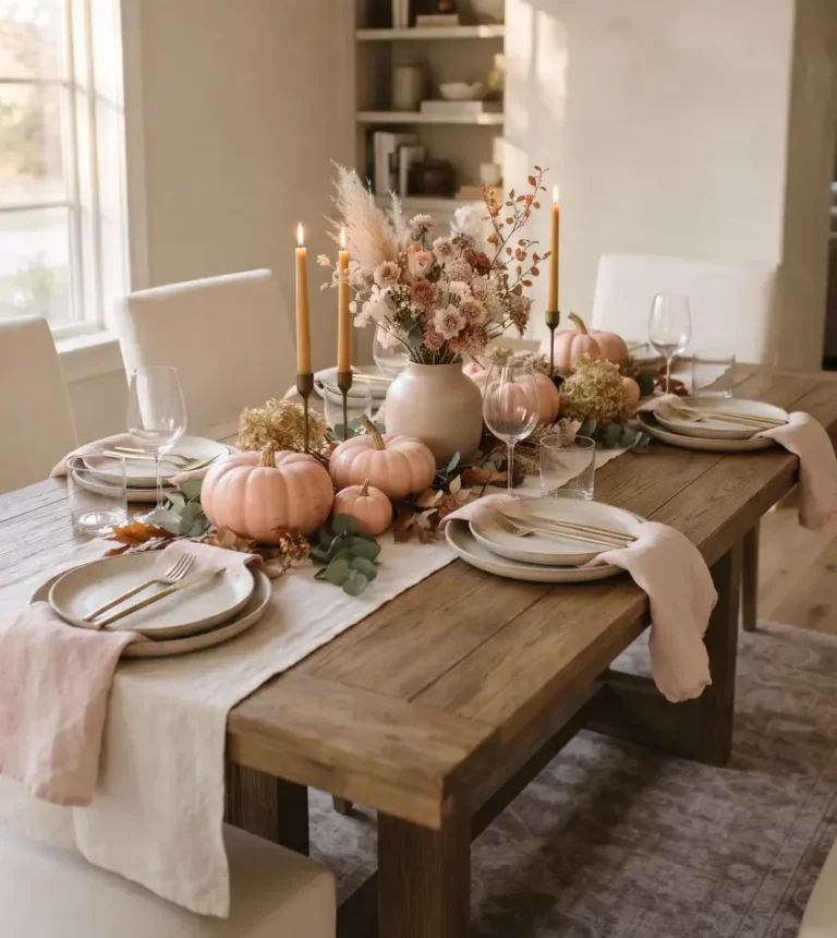 pink fall decor