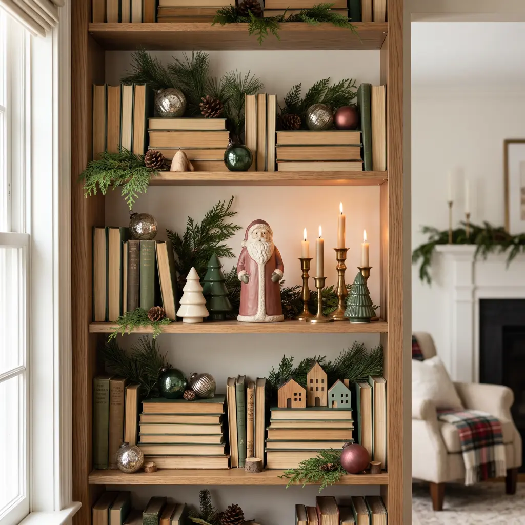 How to Style Shelves for a Collected Christmas Look: Amazing Ideas for Beautiful Christmas Shelves 9 Shelves for a Collected Christmas