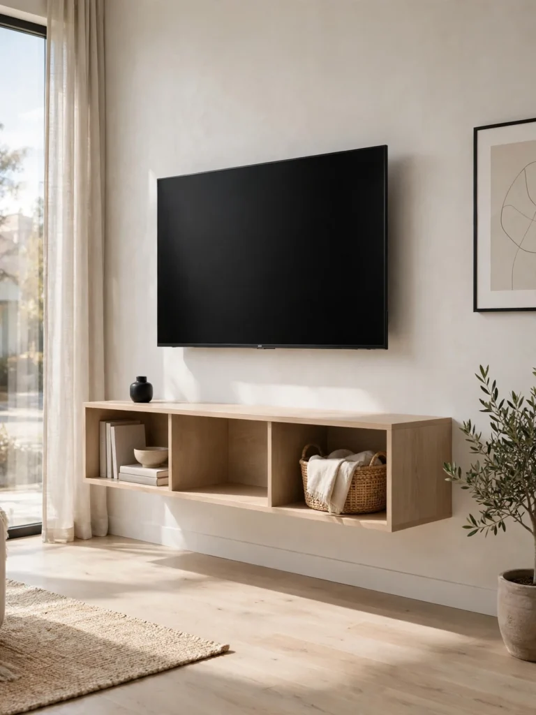 10 TV Unit for Living Room Ideas: Guide to a Stylish Space 3 Floating TV unit for living room with a clean contemporary look