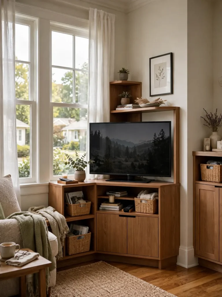 10 TV Unit for Living Room Ideas: Guide to a Stylish Space 9 Corner TV unit for a living room with an awkward layout