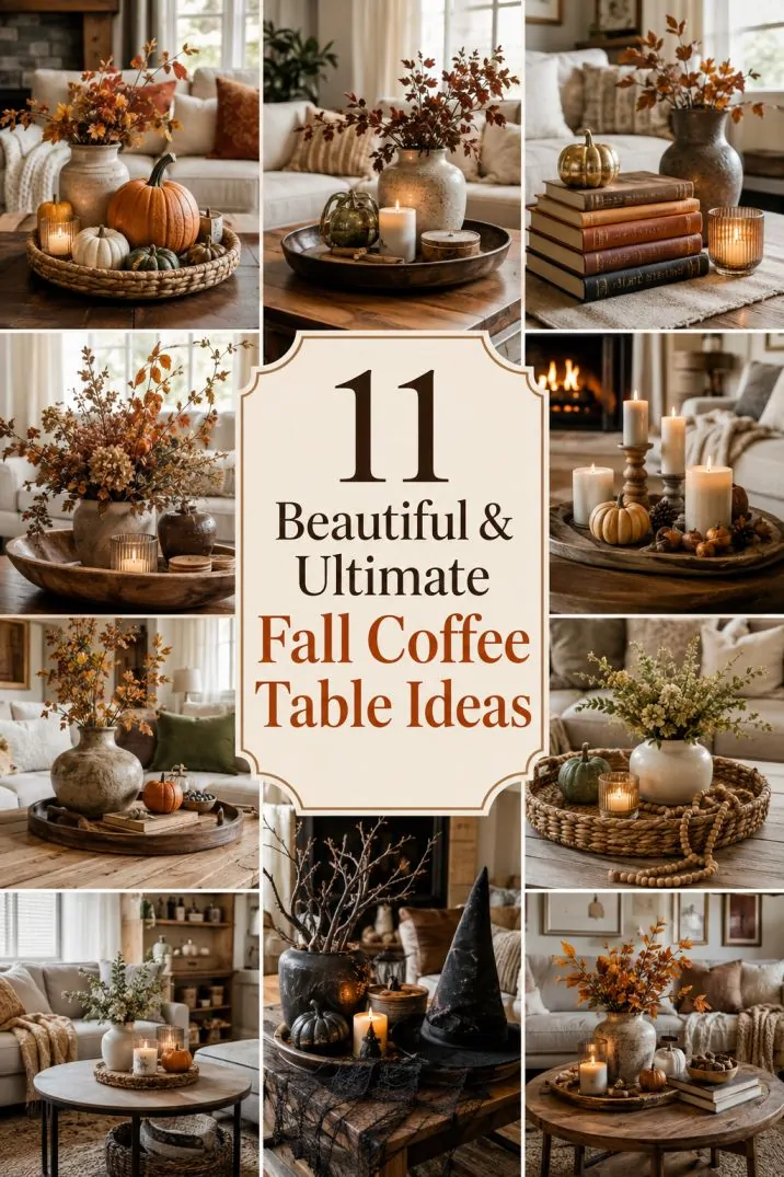 11 Beautiful & Ultimate Fall Coffee Table Ideas for a Cozy Autumn Home 9 Fall Coffee Table Ideas