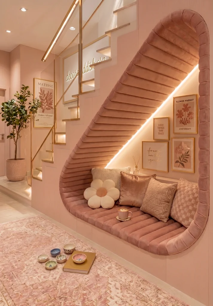 Aesthetic Under Stairs Reading Nook