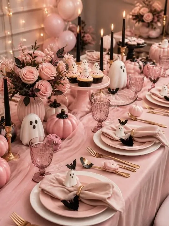 Pink Halloween Party Tabl image 190