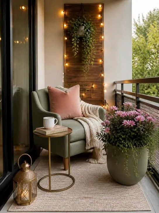 : Pink Sage Small Apartment Balcony Seating Ideas image 227