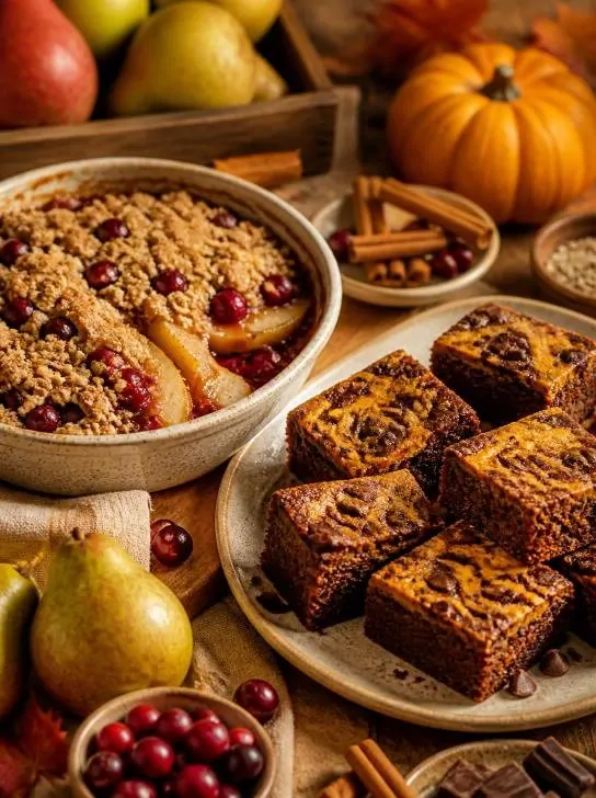 Pear Cranberry Crumble & Chocolate Pumpkin Brownies image 248