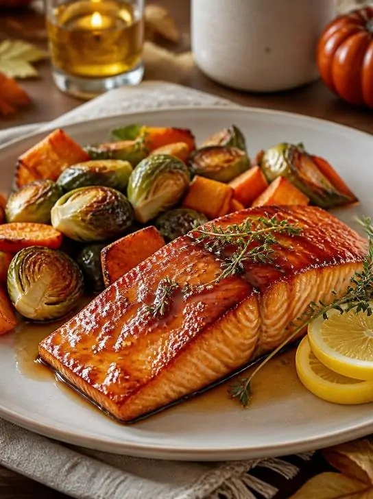 Maple Glazed Salmon with Roasted Vegetables image 259
