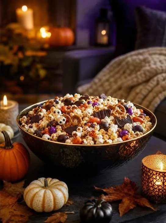 Spooky Halloween Popcorn Mix 7+ halloween food ideas