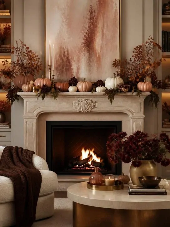 Blush Pink and Burgundy Thanksgiving Mante image 173