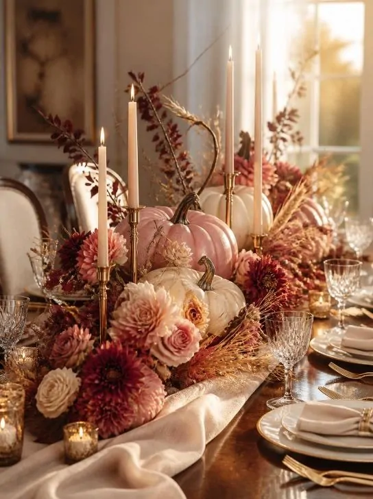 Natural Pink Thanksgiving Centerpiece image 177