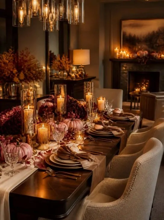 Cozy Luxury Thanksgiving Candlelight Decor image 178