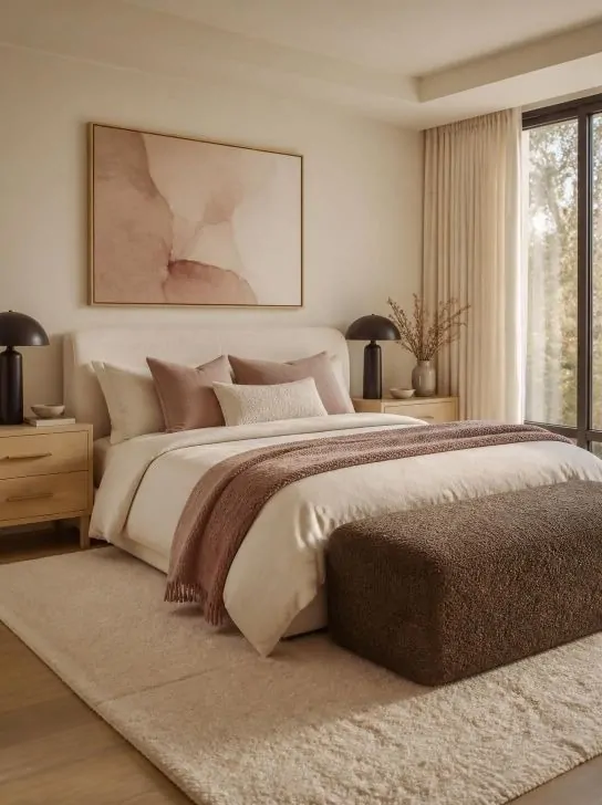 Dusty Rose Minimalist Bedroom image 493