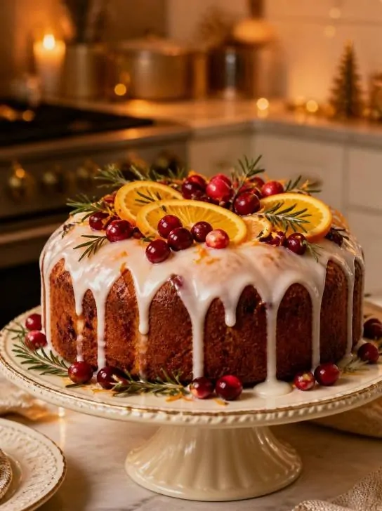  Cranberry orange Christmas cake