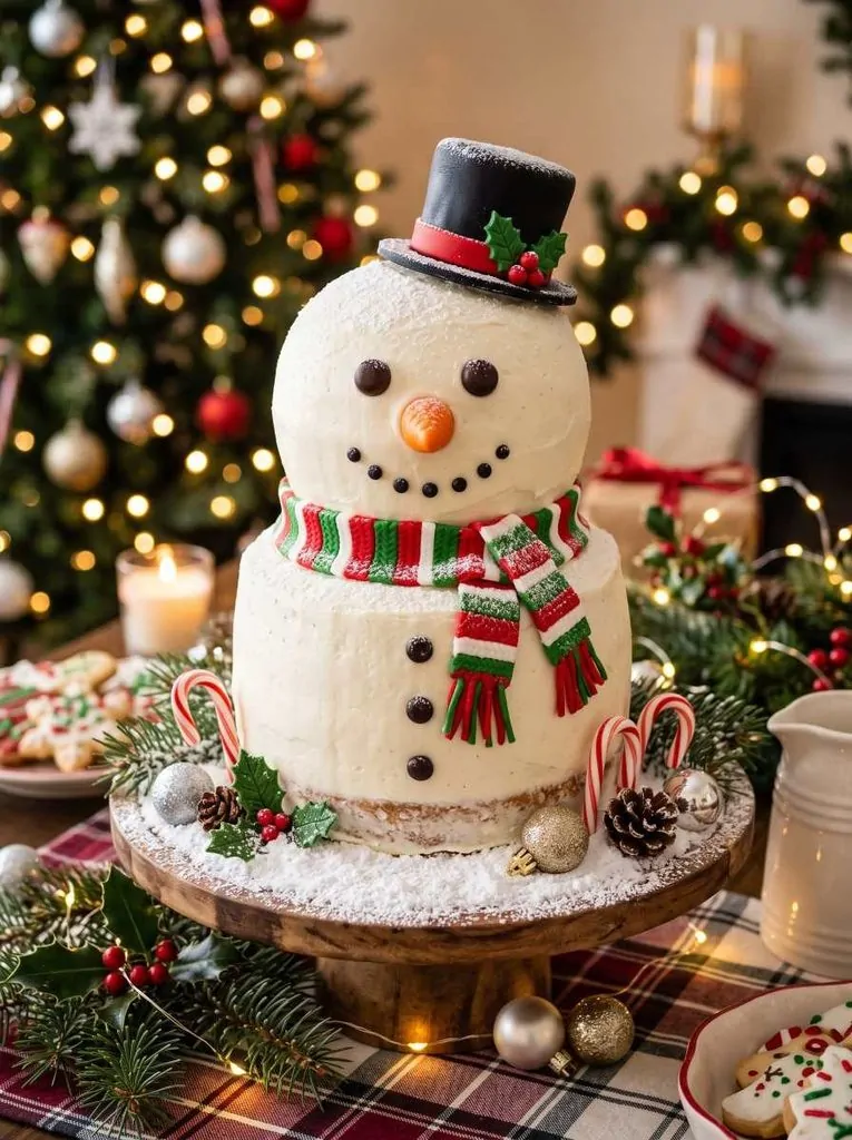 Snowman Christmas cake