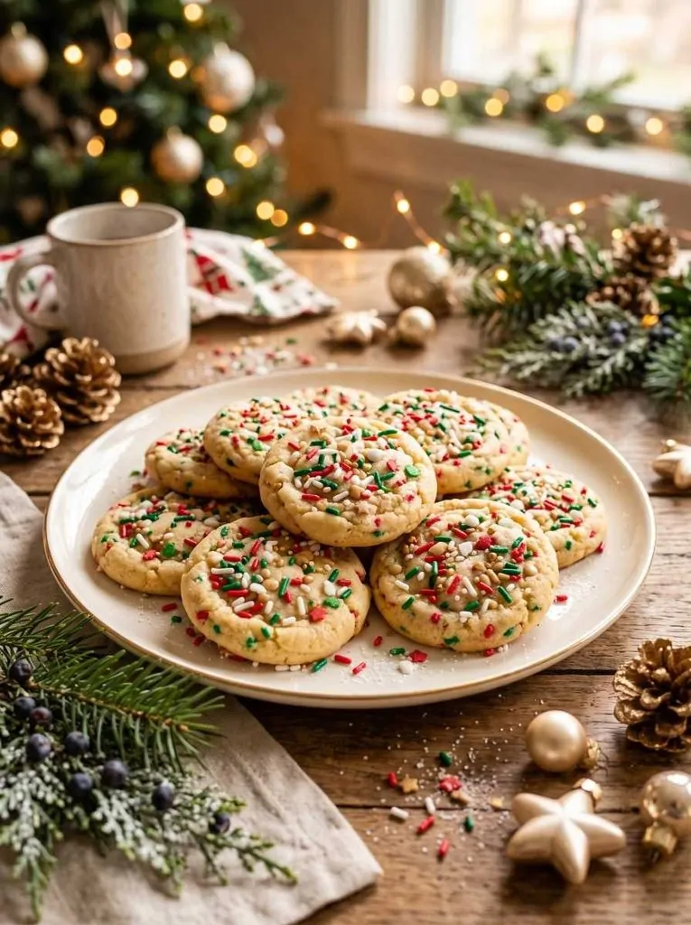 Christmas sprinkle cookies
