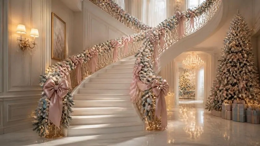 Luxury Christmas Staircase Decor Ideas christmas staircase decor ideas