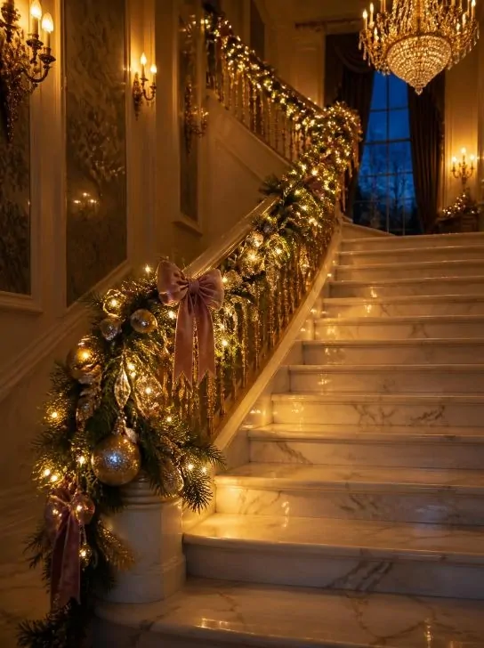 Magical Christmas Staircase Lighting image 219