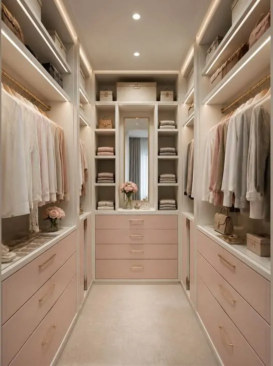 Smart Small Walk-In Closet Layout Ideas image 240