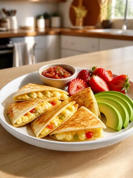 Healthy breakfast quesadillas for kids